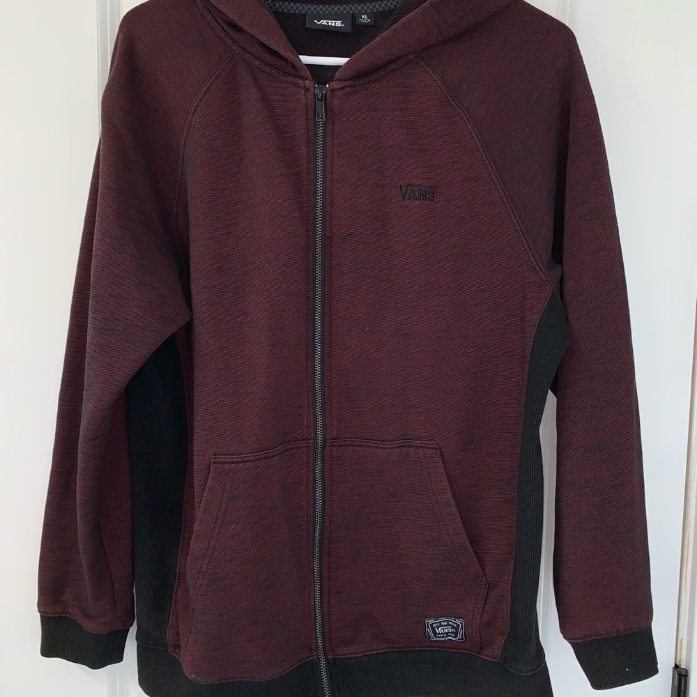 VANS hoodie, boys size XL, burgundy and black
